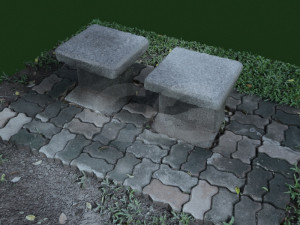 stone chair garden outdoor furniture 1 3D 모델