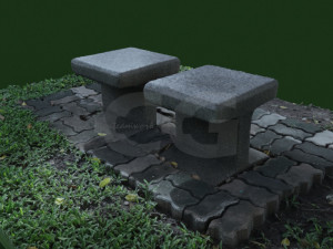 stone chair garden outdoor furniture 1 3D Модель