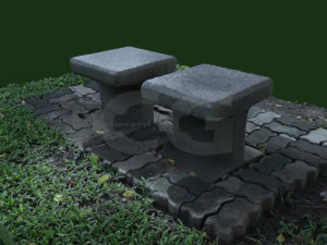 stone chair garden outdoor furniture 1 3D Model