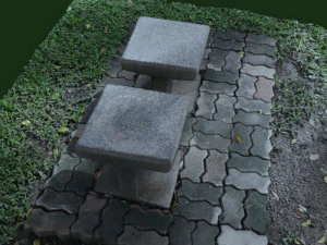 stone chair garden outdoor furniture 1 3D Model