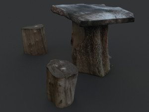 outdoor timber log set 1 3D 模型