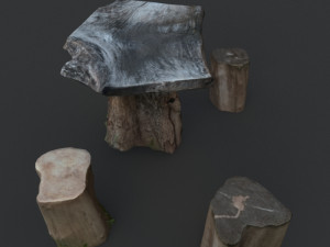 outdoor timber log set 1 3D 模型