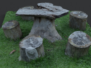 timber log set 2 3D Model