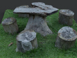 timber log set 2 3D Model
