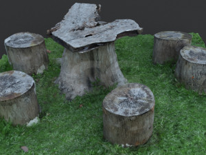 timber log set 2 3D Model