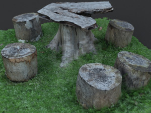 timber log set 2 3D Model