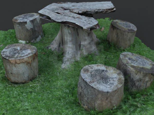 timber log set 2 3D Model