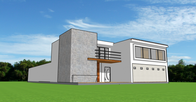 casa moderna 3D 模型 .c4d .max .obj .3ds .fbx .stl .blend 