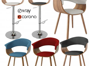 lumisouce vintage mod orta y&uuml;zyıl modern sandalye 3D Model