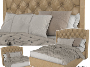 buckingham upholstered ottoman bed in charcoal 3D Model
