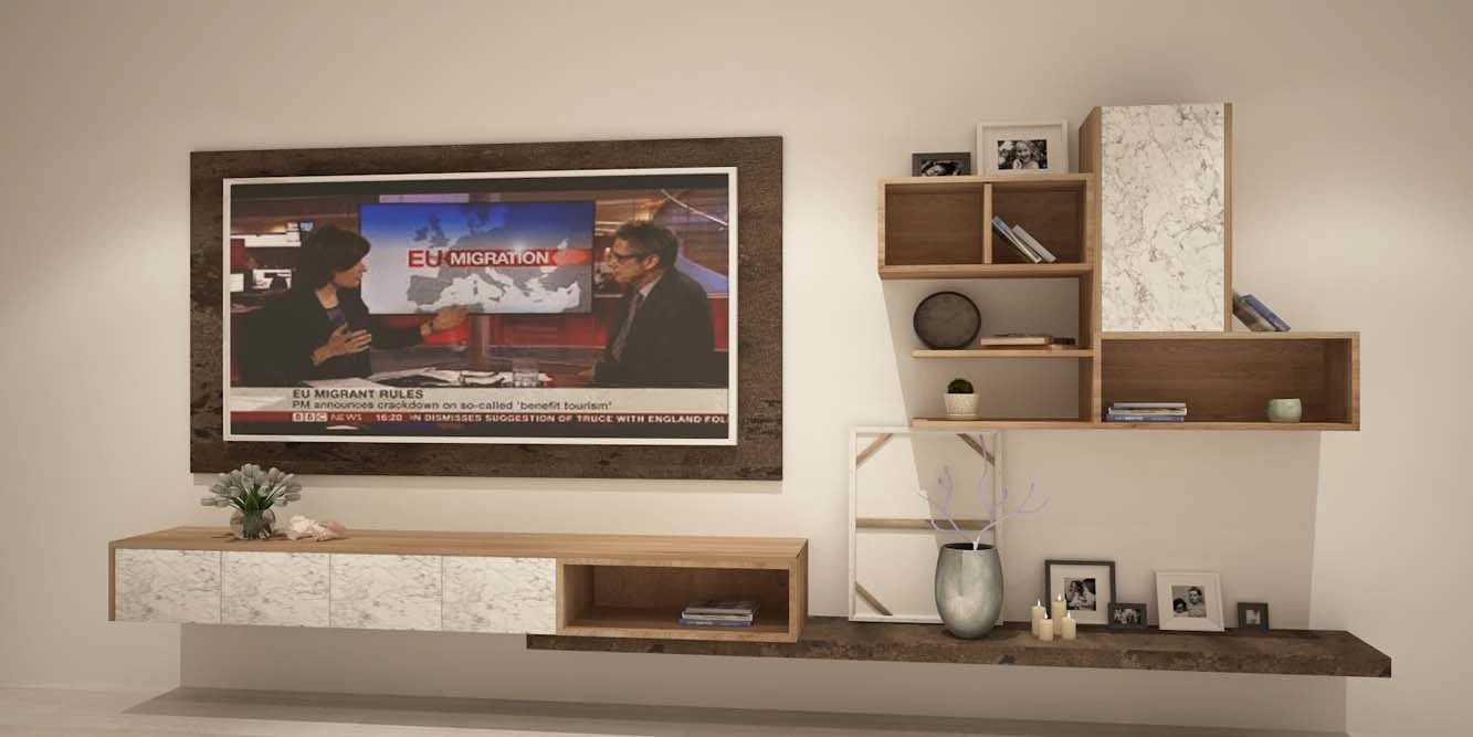 minimalist television unit 3D Model .c4d .max .obj .3ds .fbx .stl .blend 