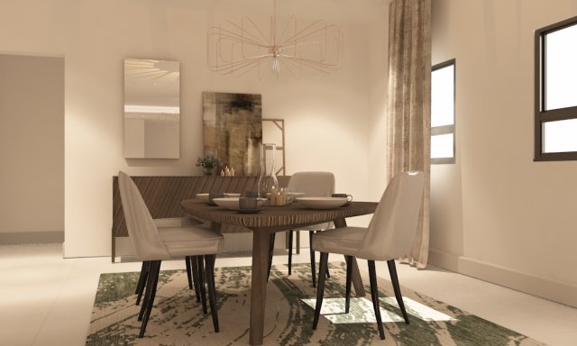 dining set and console table 3D Модель .c4d .max .obj .3ds .fbx .stl .blend 