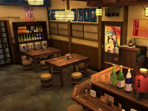 japanese izakaya night bar and fine dining restaurant 3D Model