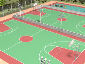 school sport field 3D Model