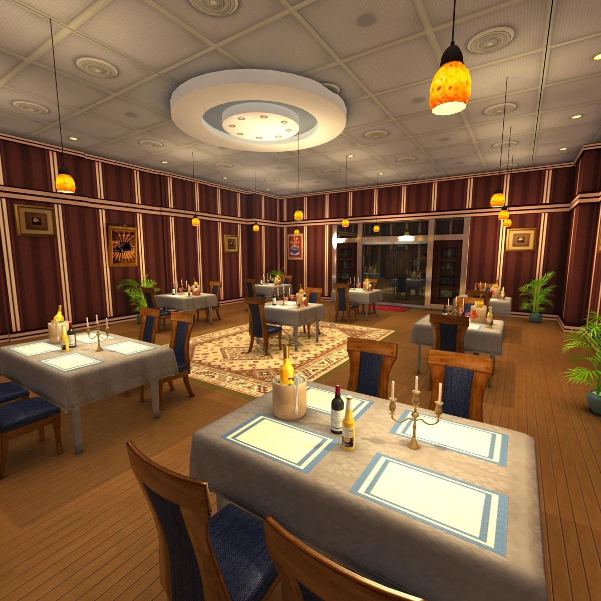 Fine Dining Restaurant 3d Model In Dining Room 3dexport