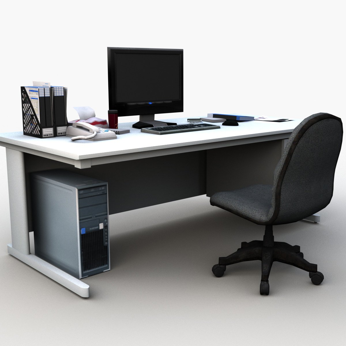 Офисный стол 3д модель
