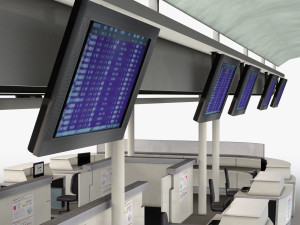 airport check-in counter 3D Model