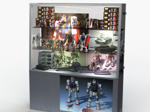 toy figure display cabinet 3D Model