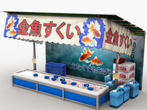 japanese street stall 0005 goldfish scooping 3D Model