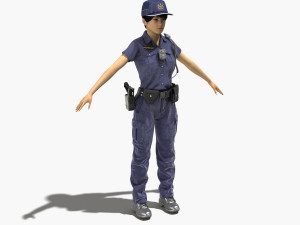 taiwan female police officer 0011 3D Model