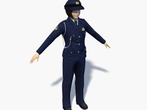 japanese police woman 0002 3D Model