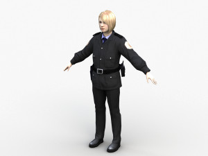 female police officer 0002 3D Model