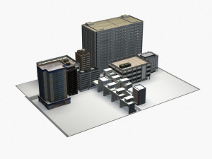 complex building residential and commercial 3D Model