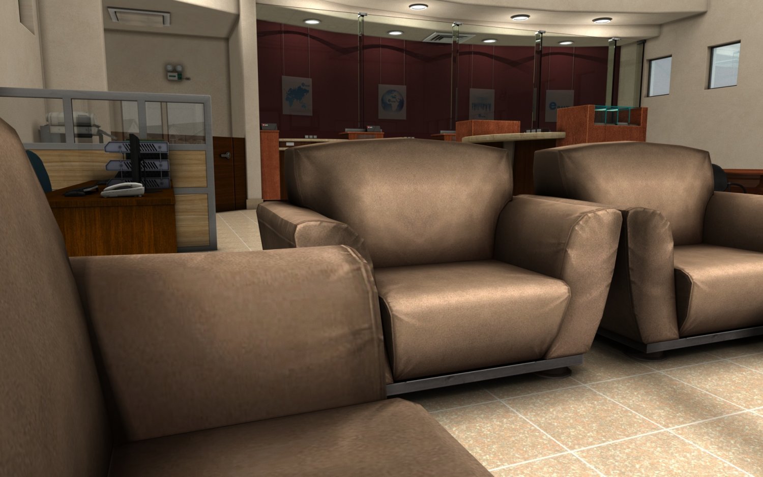 Bank Interior 3D Модель In Хол 3DExport