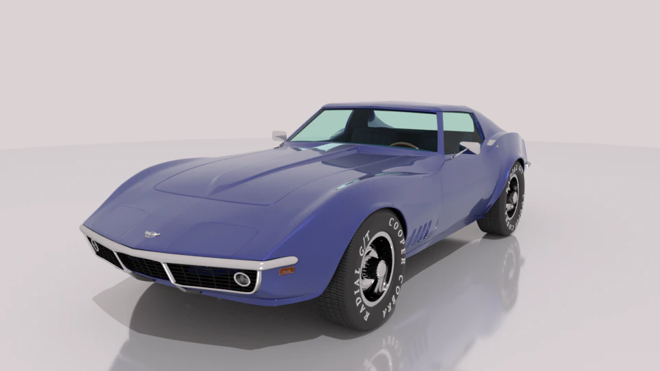chevrolet corvette c3 - 1968 3D Model .c4d .max .obj .3ds .fbx .stl .blend 