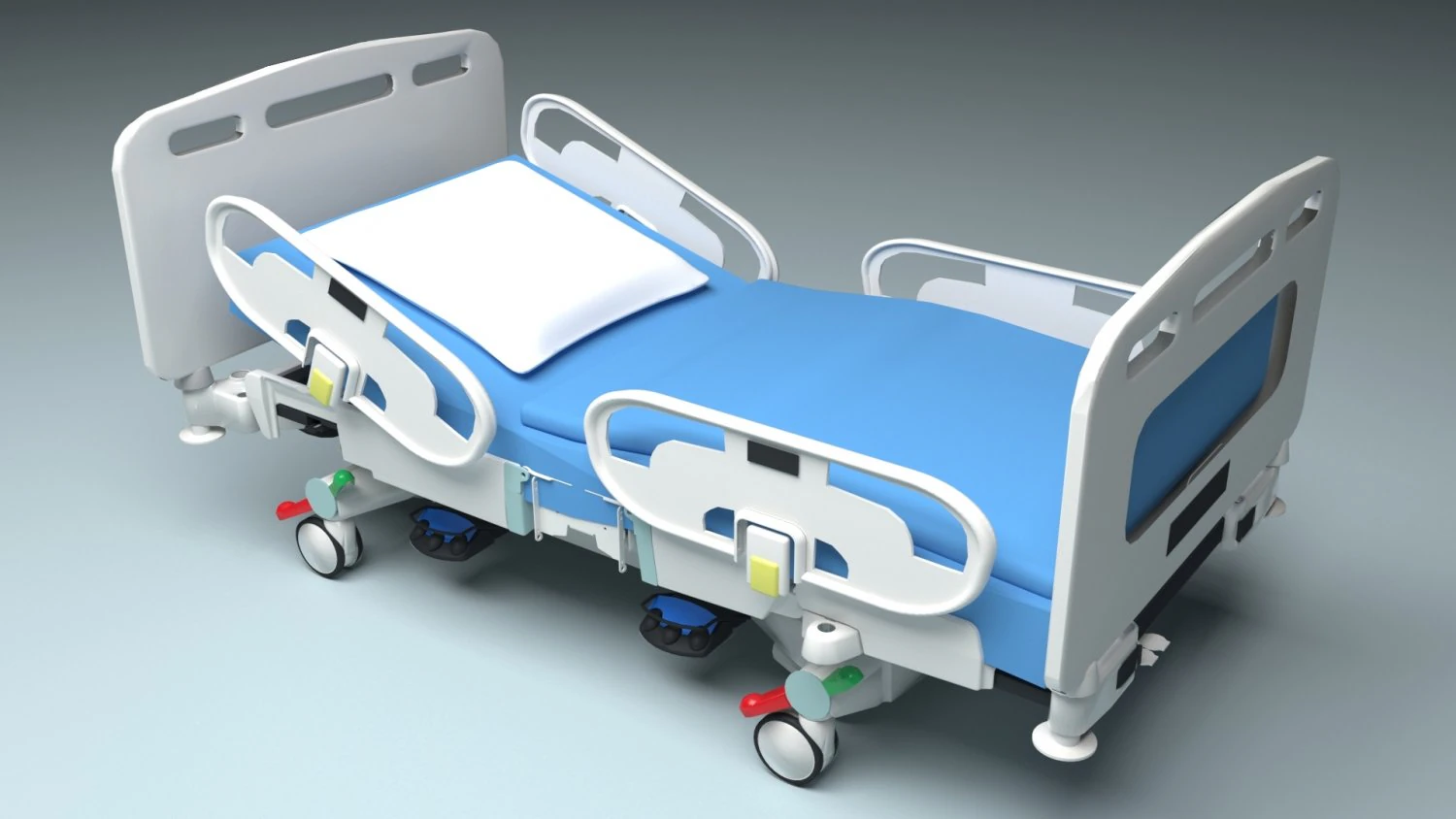 Intensive Care Bed 4K 3D Model .c4d .max .obj .3ds .fbx .stl .blend 