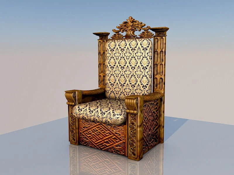 King Throne 3D Model .c4d .max .obj .3ds .fbx .stl .blend 