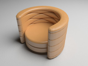 Round Armchair 3D Model