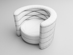 Round Armchair 3D Модель