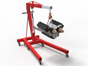 Folding Engine Crane 4K Model 3D