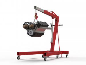 Folding Engine Crane 4K Model 3D