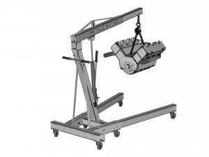 Folding Engine Crane 4K Model 3D