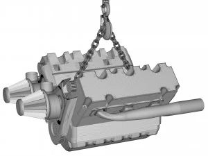 折りたたみエンジン クレーン 4K 3Dモデル