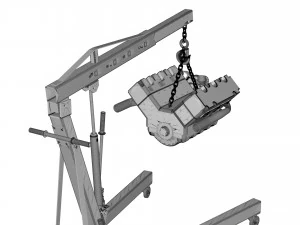 折りたたみエンジン クレーン 4K 3Dモデル