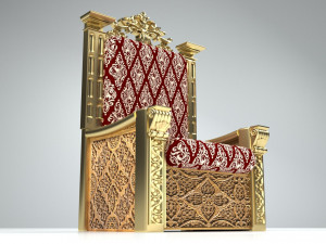 King Throne 4K Modello 3D