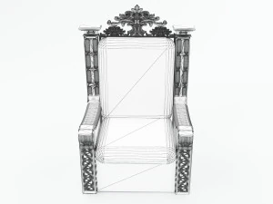 King Throne 4K 3D Model