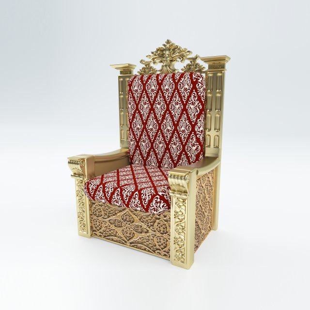 King Throne 4K Modello 3D .c4d .max .obj .3ds .fbx .stl .blend 