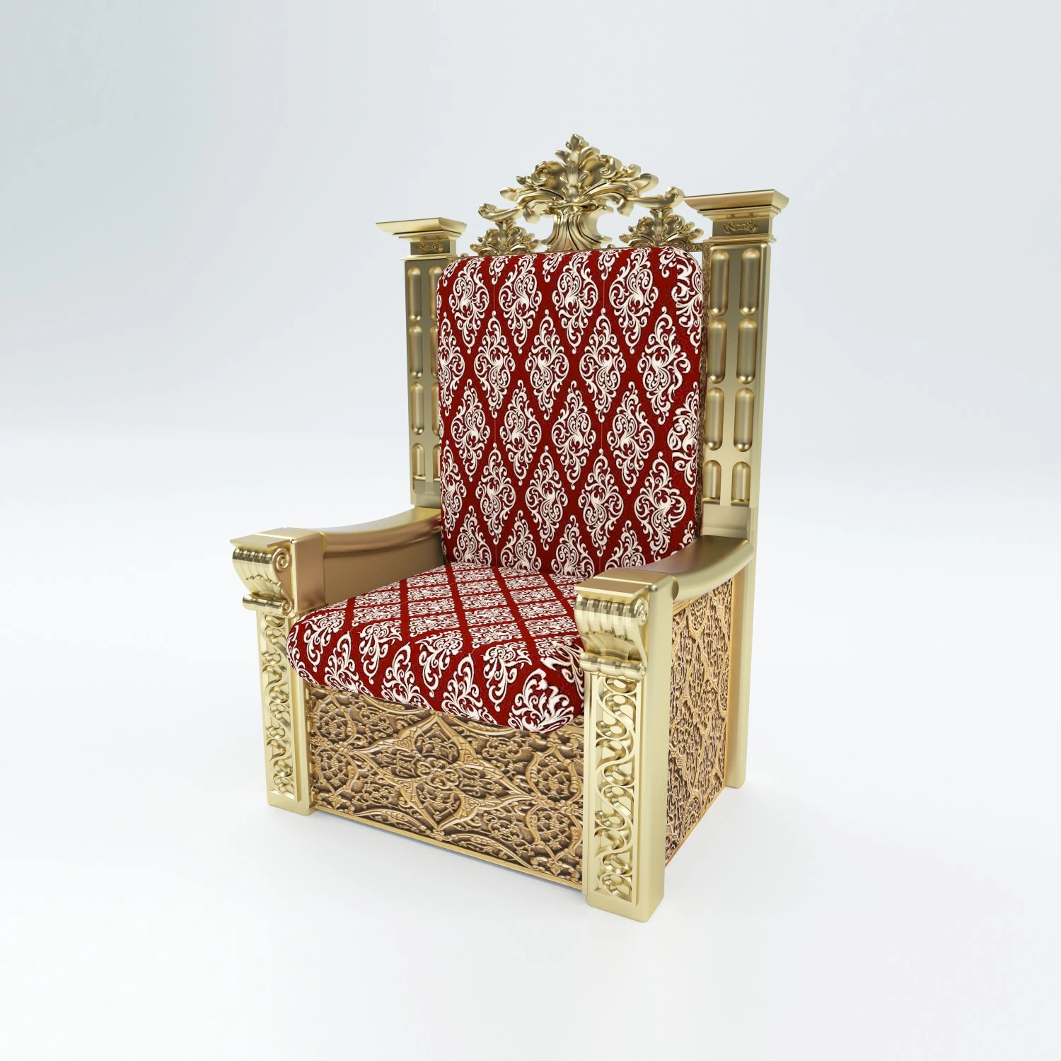 King Throne 4K 3D Model .c4d .max .obj .3ds .fbx .stl .blend 