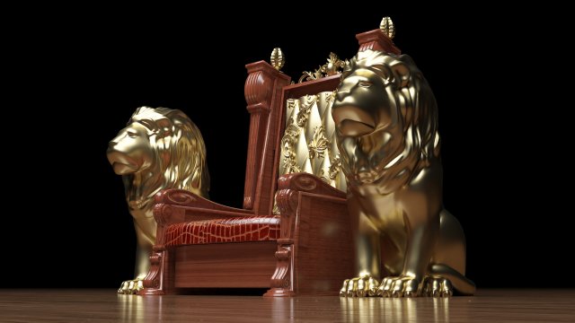 King Throne 3 - 4K 3D-Modell .c4d .max .obj .3ds .fbx .stl .blend 