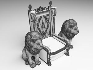 King Throne 3 - 4K 3D-Modell