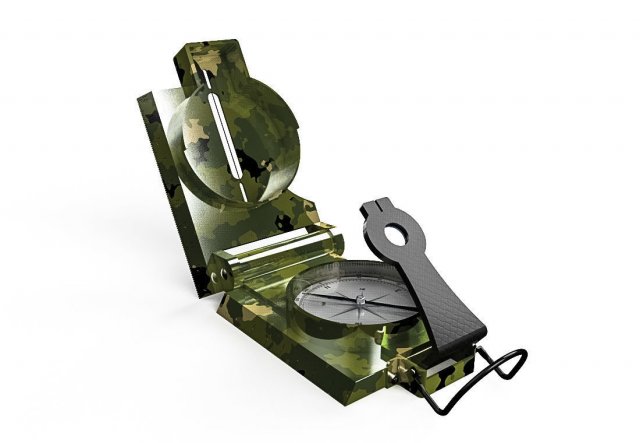 Lensatic Compass 3D 模型 .c4d .max .obj .3ds .fbx .stl .blend 