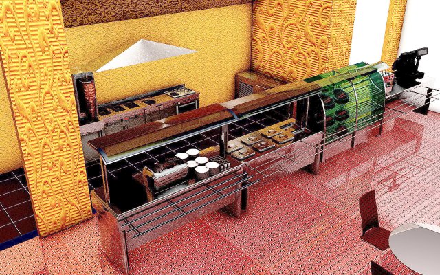 Cafeteria 3D 모델 .c4d .max .obj .3ds .fbx .stl .blend 
