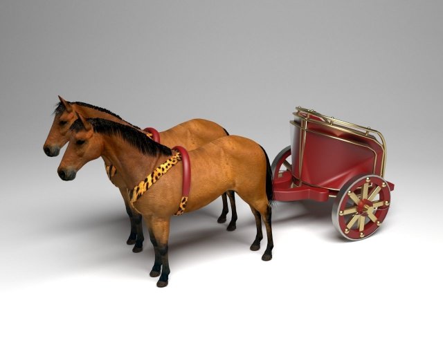 Roman War Chariot 3D Model .c4d .max .obj .3ds .fbx .stl .blend 