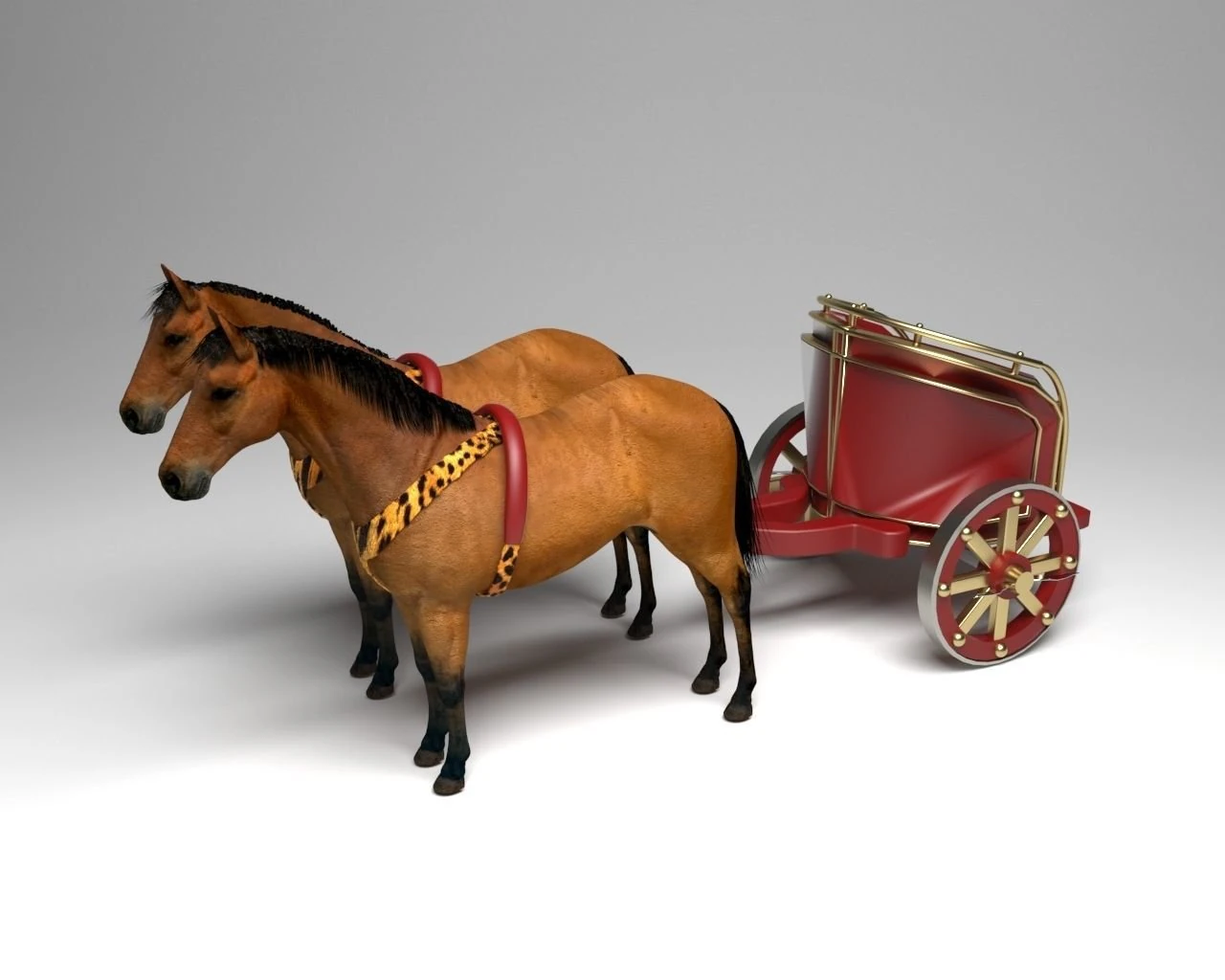 Roman War Chariot 3D Model .c4d .max .obj .3ds .fbx .stl .blend 