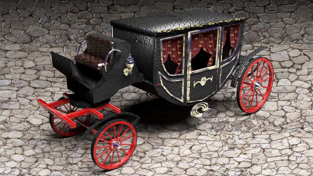 Luxury Horse Carriage 3D Модель .c4d .max .obj .3ds .fbx .stl .blend 