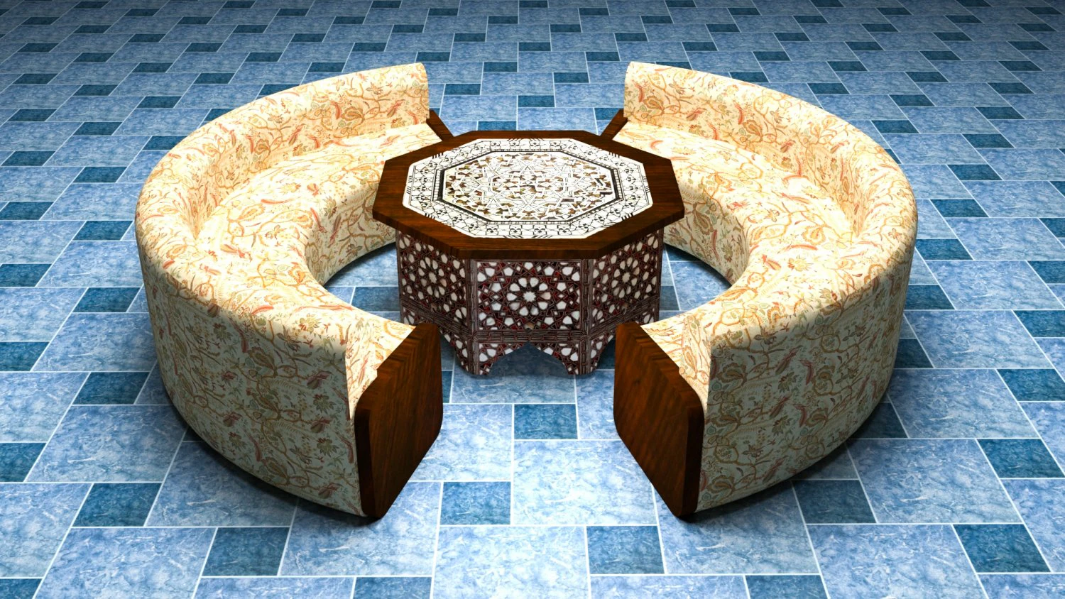 Authentic Dining Set 3D Model .c4d .max .obj .3ds .fbx .stl .blend 